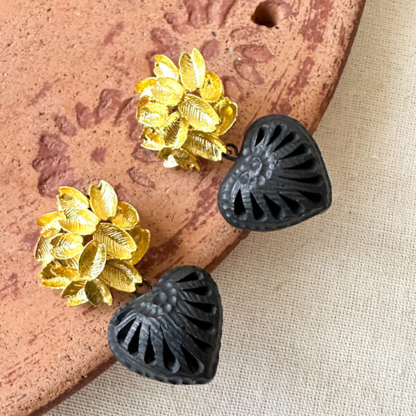 Aretes corazón otoño