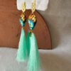 Aretes sagradita pompón turquesa - Image 3