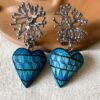 Aretes arrecife plateado copal